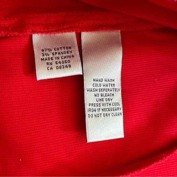 Jones New York Country Red Jacket Silver Button Zipper Closure Pockets Medium - Picture 11 of 12